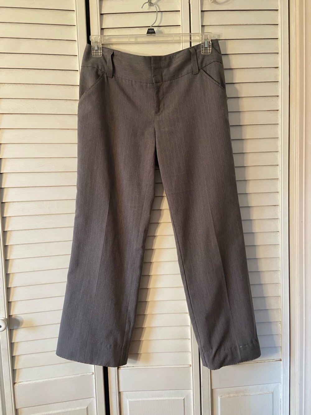 Daisy Fuentes Tailored Striped Gray Dress Pants